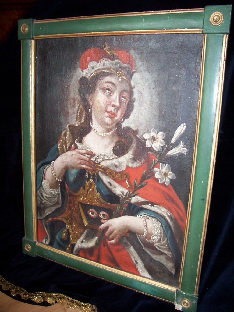 Barokowy obraz : ŚW. ŁUCJA z Syrakuz, XVIII w.