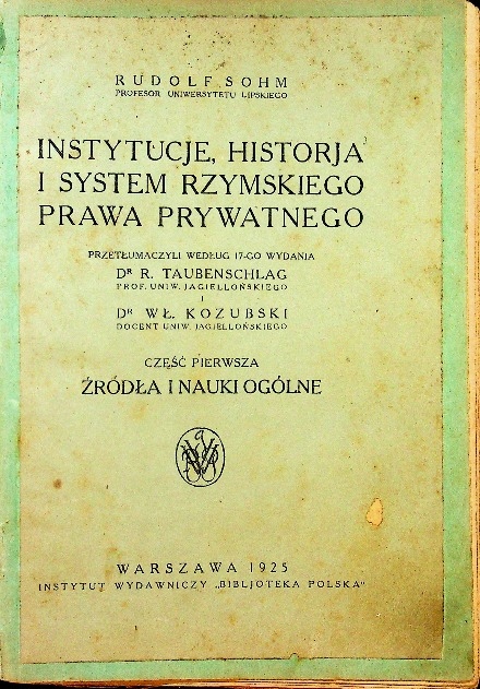 Instytucje historja i system rzymskiego prawa