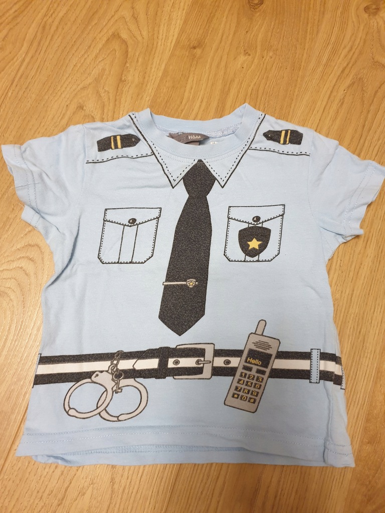 bluzka przebranie karnawałowe policjant H&M 80