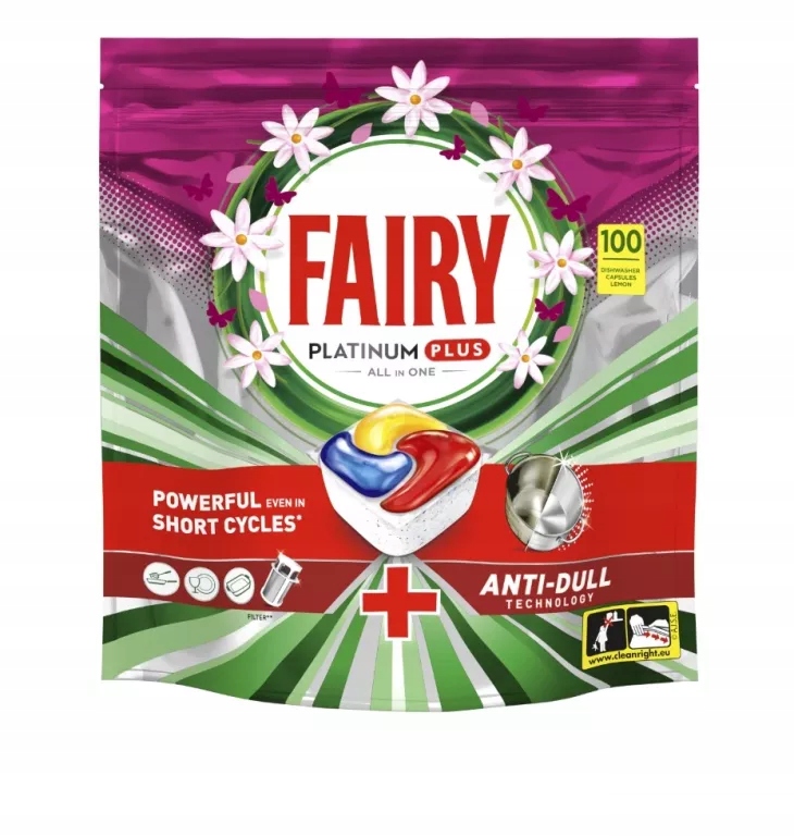 FAIRY TABLETKI DO ZMYWARKI ALL IN ONE FAIRY PLATINUM PLUS CYTRYNA, 100
