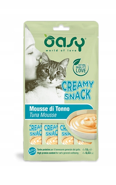 Oasy Creamy Snack TUŃCZYK przysmak dla kota 4x15g
