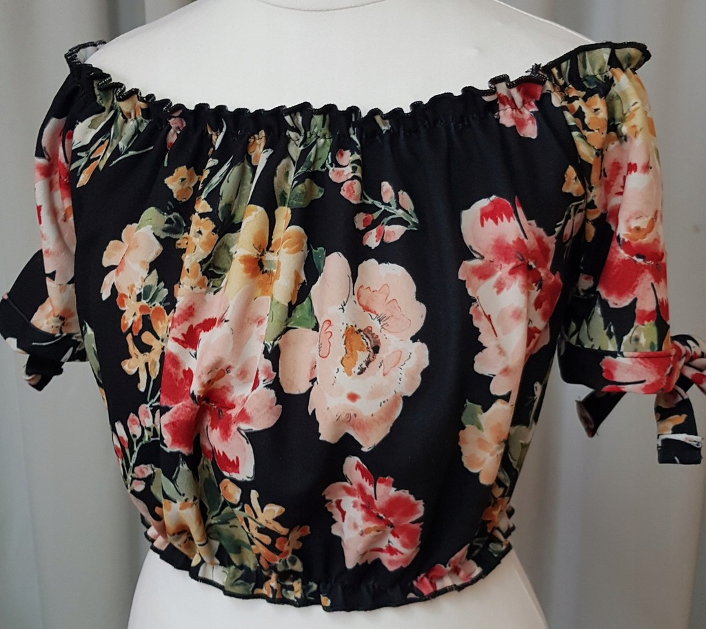 Bluzka top New look 36 S NOWA kwiaty marszczenia