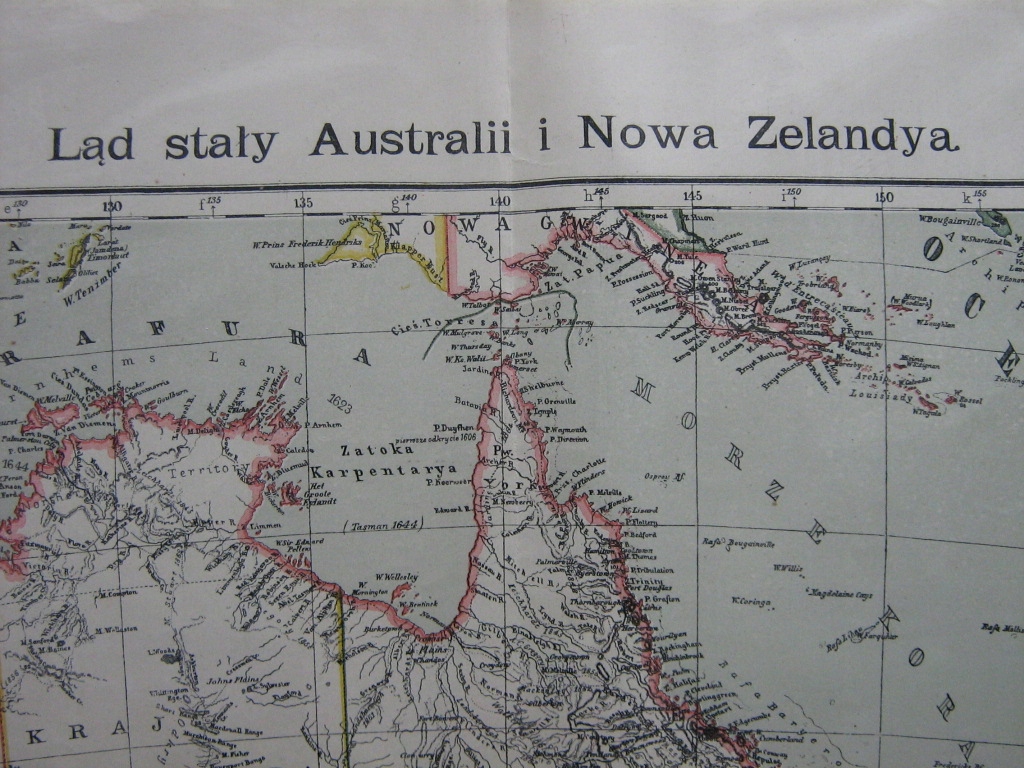 Duża mapa AUSTRALIA - Nałkowski Świętochowski 1900