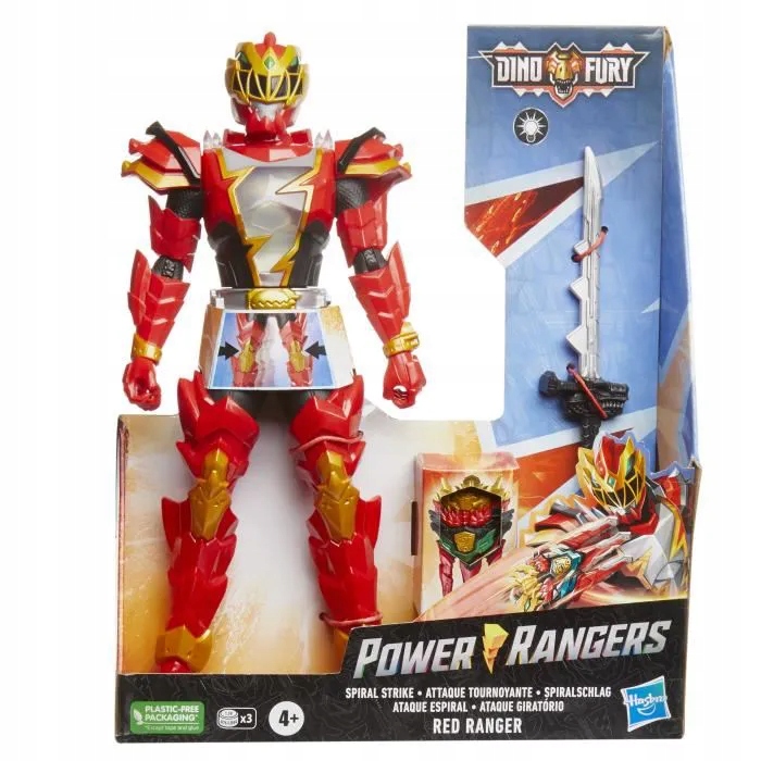 FIGURKA POWER RANGERS DINO FURY RED RANGER 30 cm. Efekty świetlne.