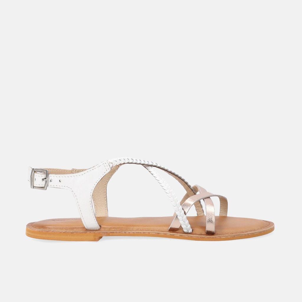 Buty damskie VENEZIA. Modne, wygodne, białe sanały z plecionką rozm. 40