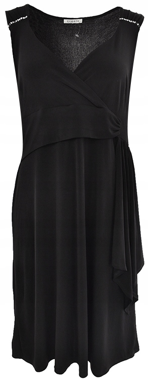 oBY7158 GEORGE czarna klasyczna sukienka 48