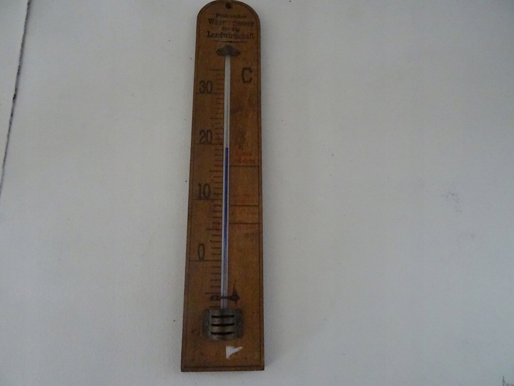 WSPANIAŁA DEKORACJA oryginalny drewniany termometr