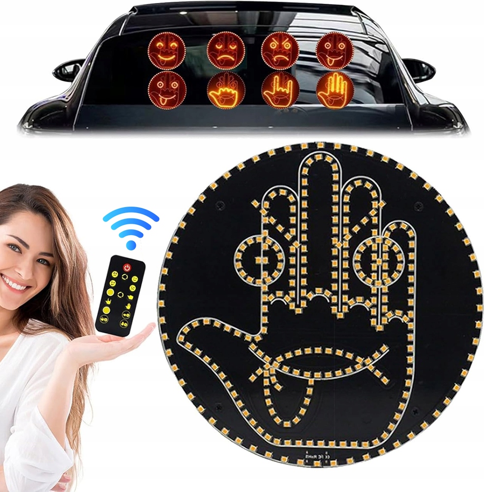 LAMPKA LED Z PILOTEM 4 TRYBY GESTÓW I EMOCJI DO AUTA
