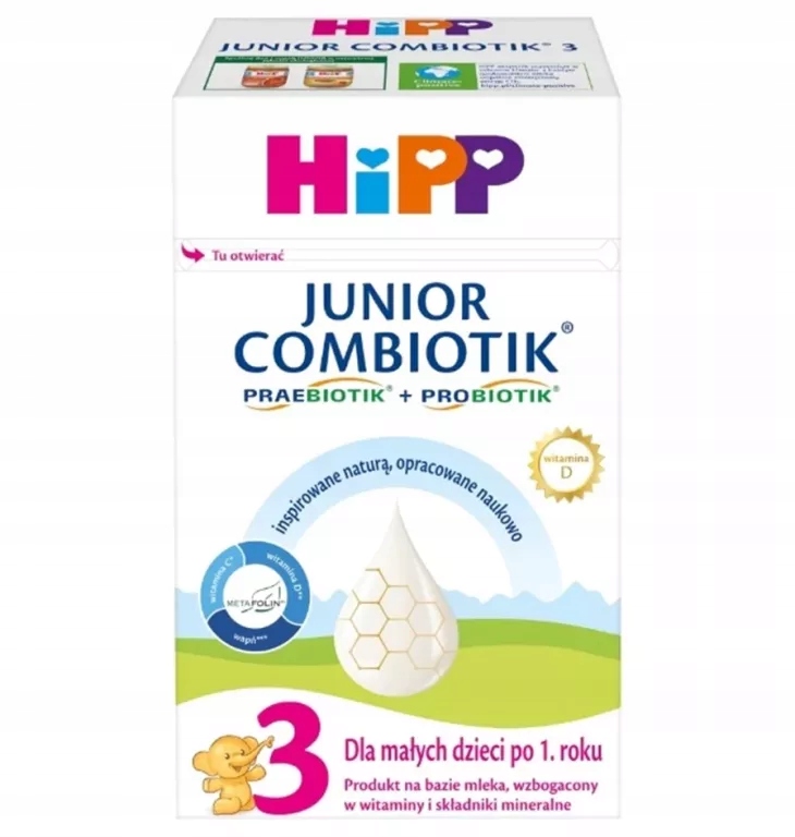 MLEKO HIPP 3 JUNIOR COMBIOTIK PO 1. ROKU 550 G