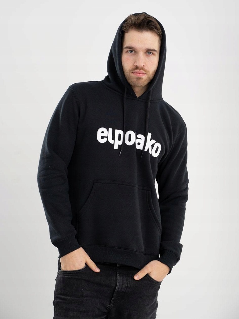MĘSKA Bluza EL POLAKO Basic KLASYCZNA Czarna XL
