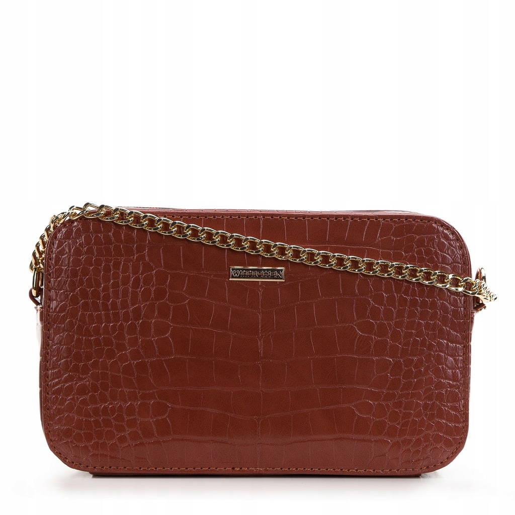 WITTCHEN damska listonoszka ekoskóra croco brązowa
