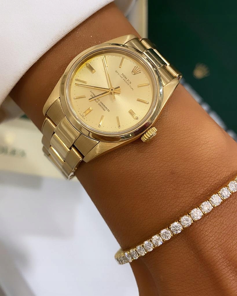 Złoty ROLEX OYSTER PERPETUAL 31mm, 18K Gold