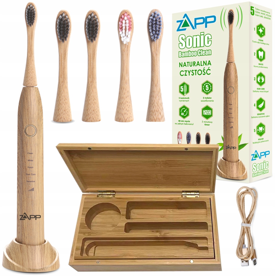 SZCZOTECZKA SONICZNA ZAPP-MED + ETUI + 5 KOŃCÓWEK