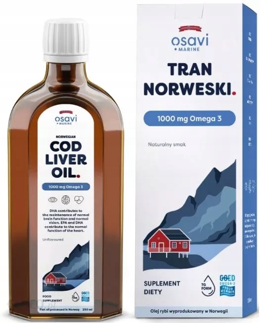 Tran Norweski 1000mg Omega-3 250ml Osavi