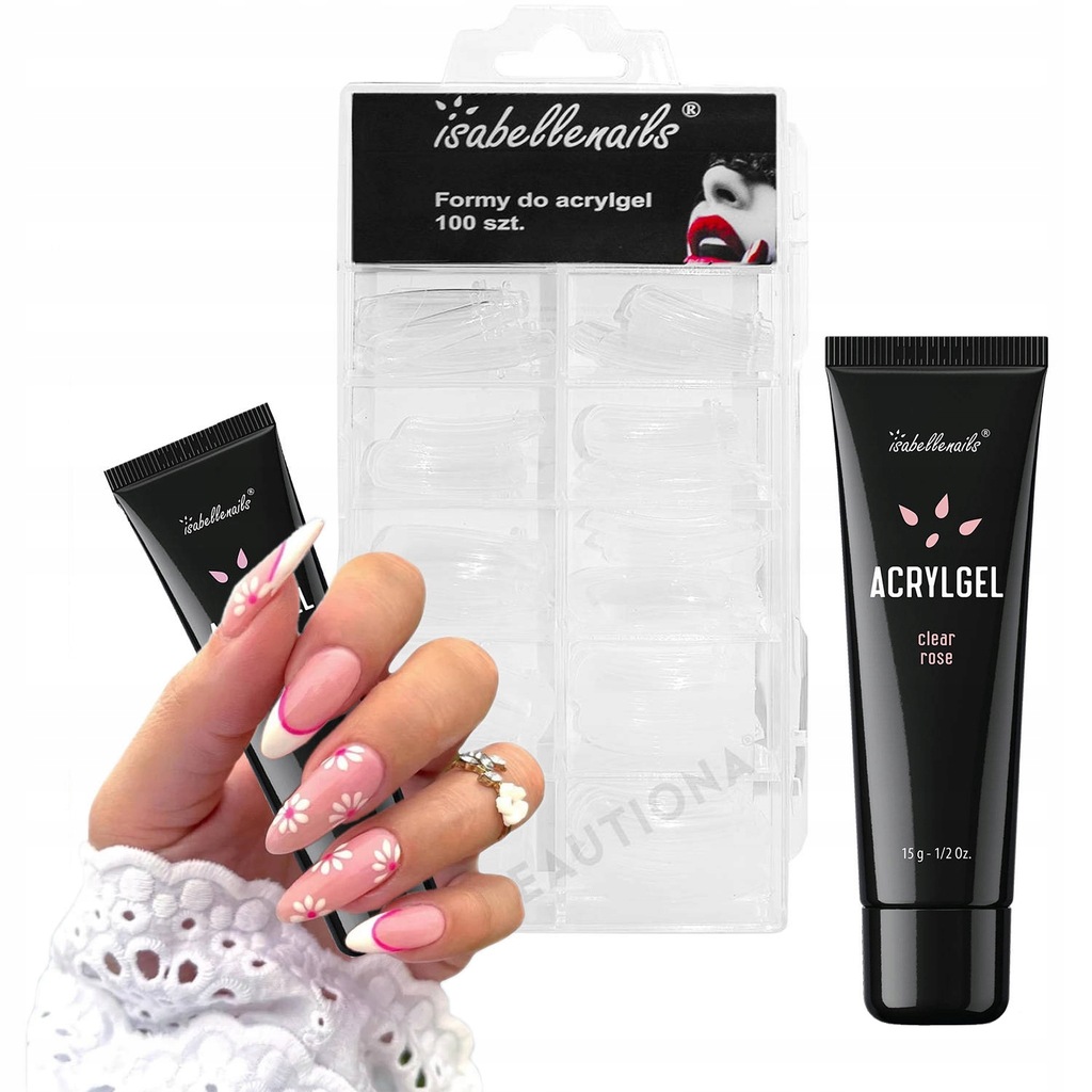 ZESTAW ACRYLGEL FLEXY GEL 15g FORMY DUAL 100 szt.