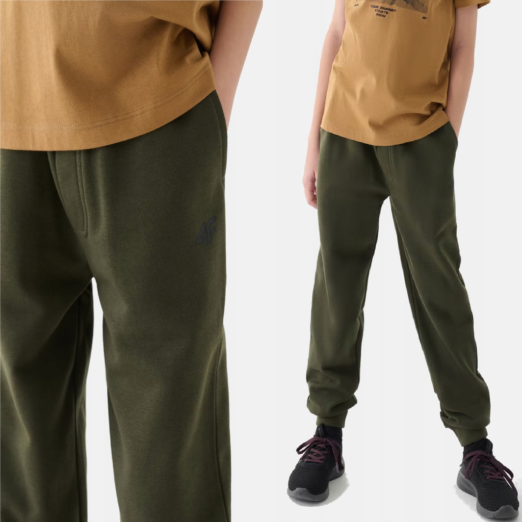 SPODNIE DRESOWE CHŁOPIĘCE 4F 164 JOGGERY DRESY SPORTOWE TTROM0810 AW24