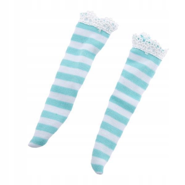4x 1/6 Stripe Green Stockings Socks for BJD Blythe