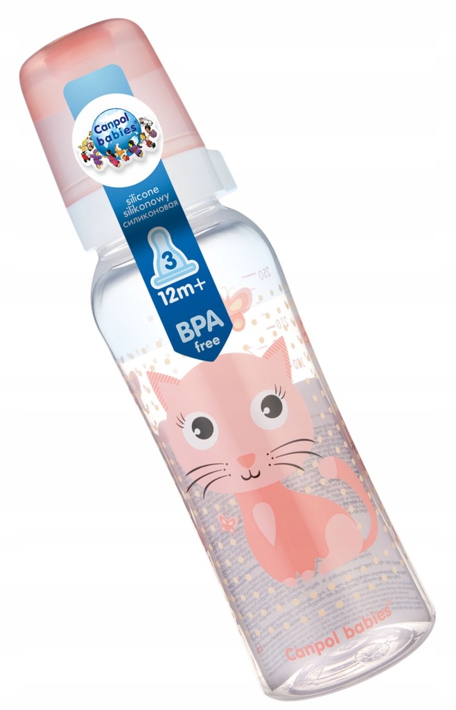 Canpol butelka wąska dla dzieci 12m+ ANIMALS 250ml
