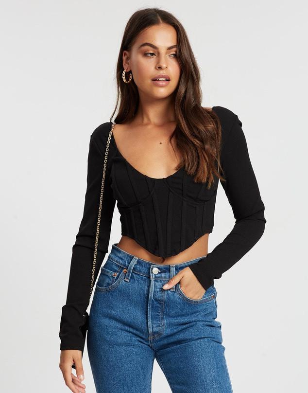 06F033 MISSGUIDED__XXZ GORSETOWY TOP FISZBINY__M