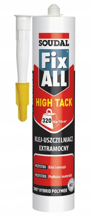 SOUDAL FIX ALL HIGH TACK KLEJ MONTAŻOWY BIAŁY SUPER MOCNY 290ml