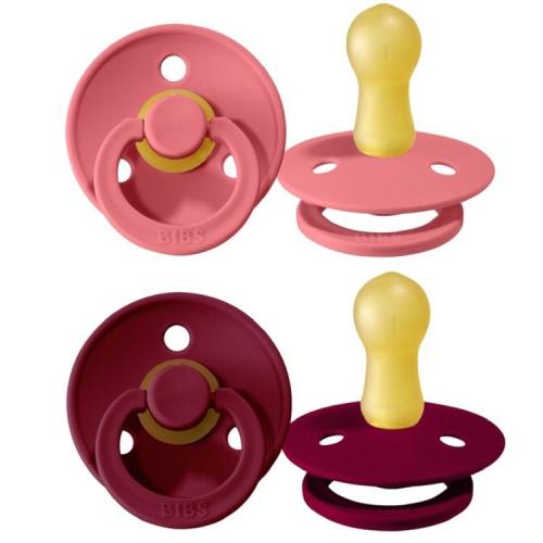 BIBS Smoczek uspokajający COLOUR 2-PACK CORAL&RUBY