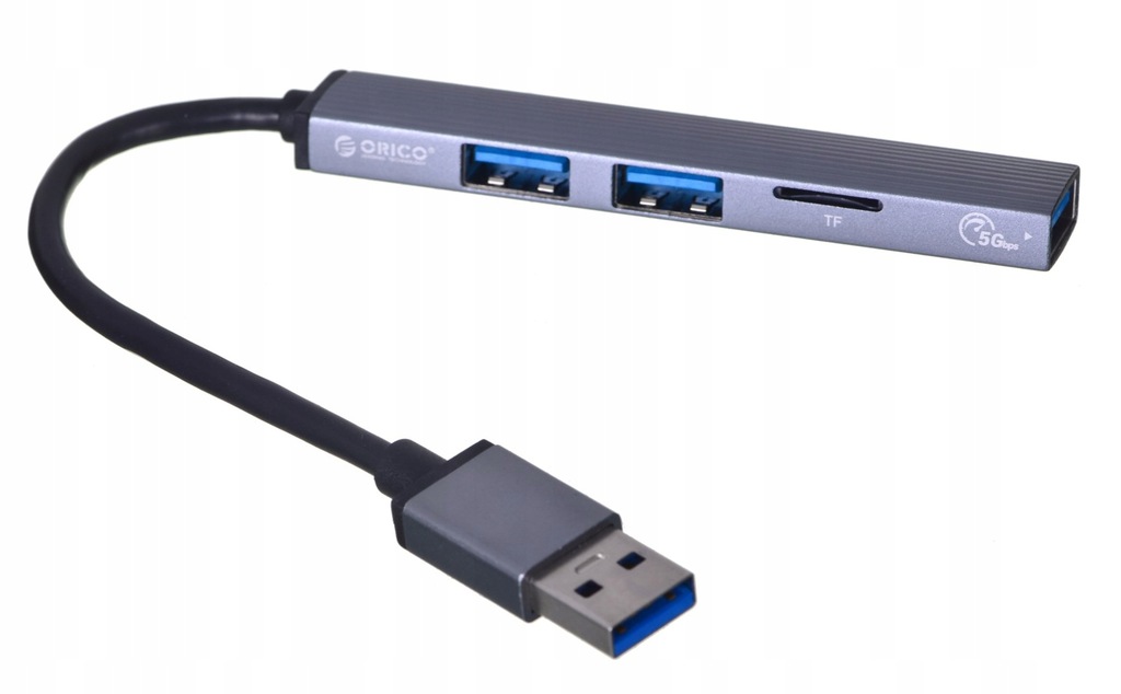 Orico Hub USB-C 3X USB-A, MICROSD, 5 GBPS, Alu