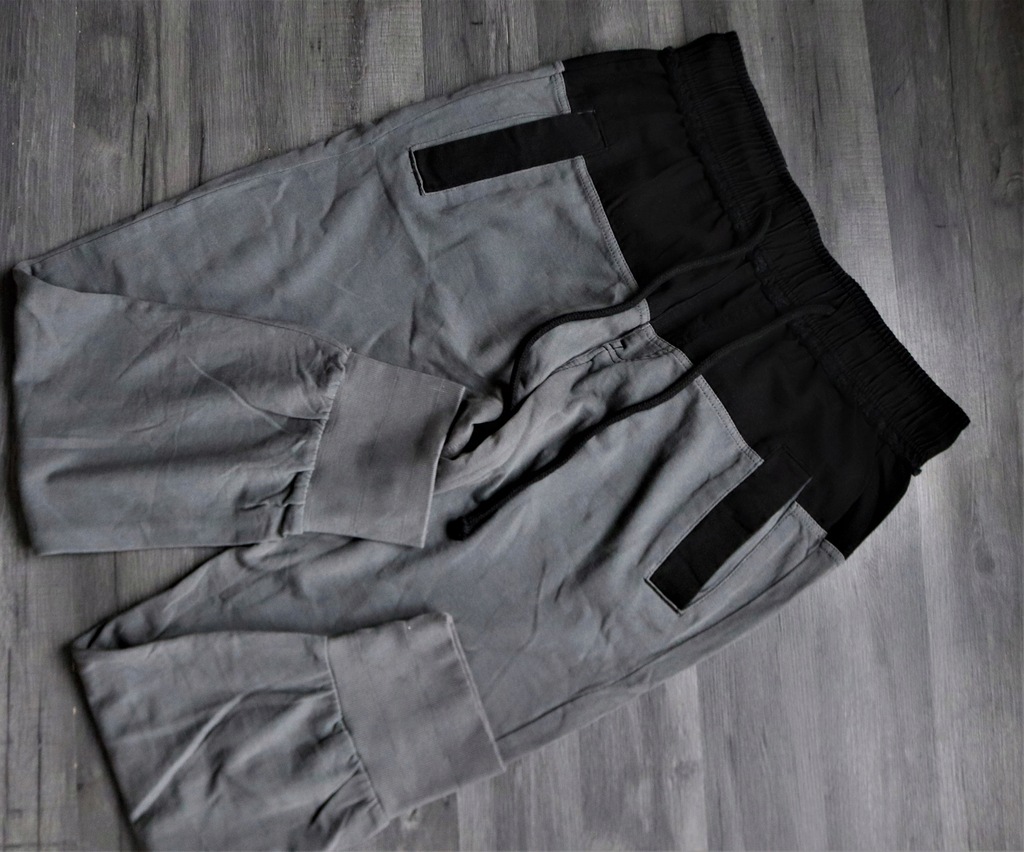 RESERVED czarno szare spodnie męskie M
