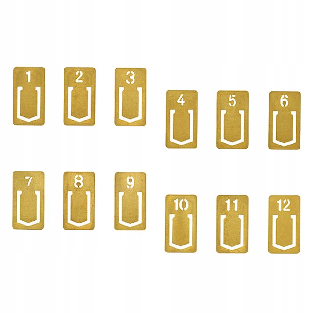 12 Pieces Mini Brass Bookmark Clips Number Metal Bookmarks Office