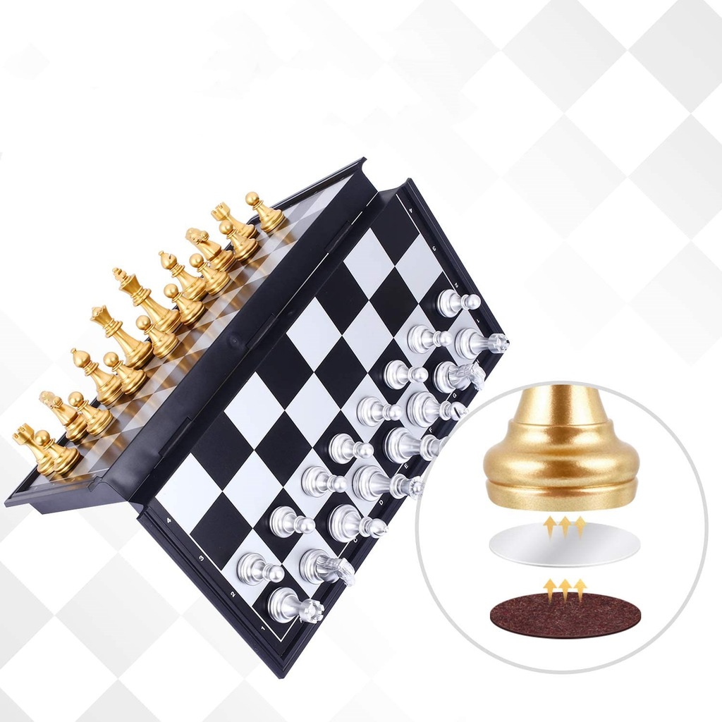 Купить Набор шахмат, золото, серебро, портативная мини-шахматная доска S: отзывы, фото, характеристики в интерне-магазине Aredi.ru