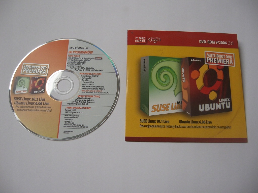 Linux Suse i Ubuntu płyta DVD