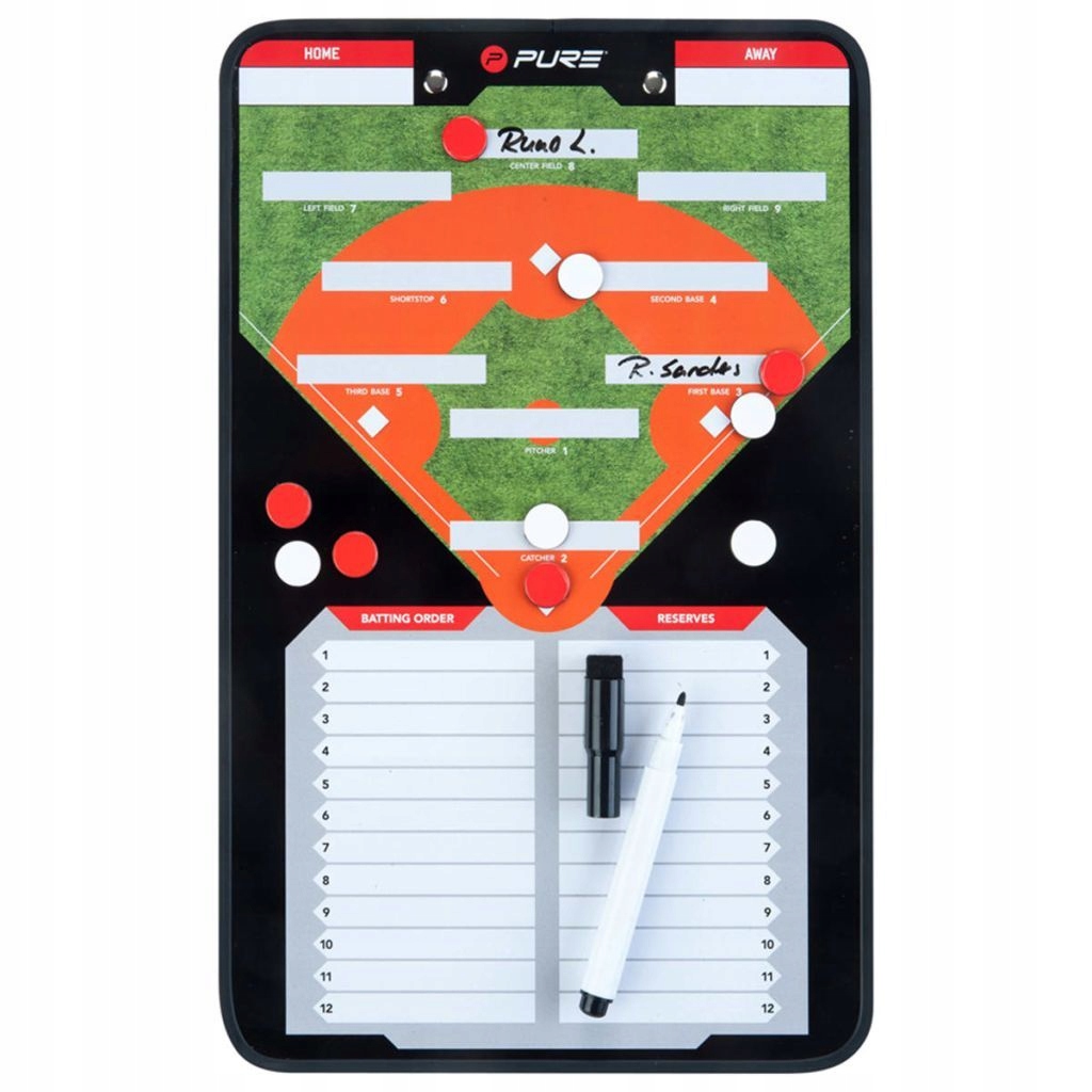 DWUSTRONNA TABLICA TRENERSKA DO BASEBALLU 35x22cm