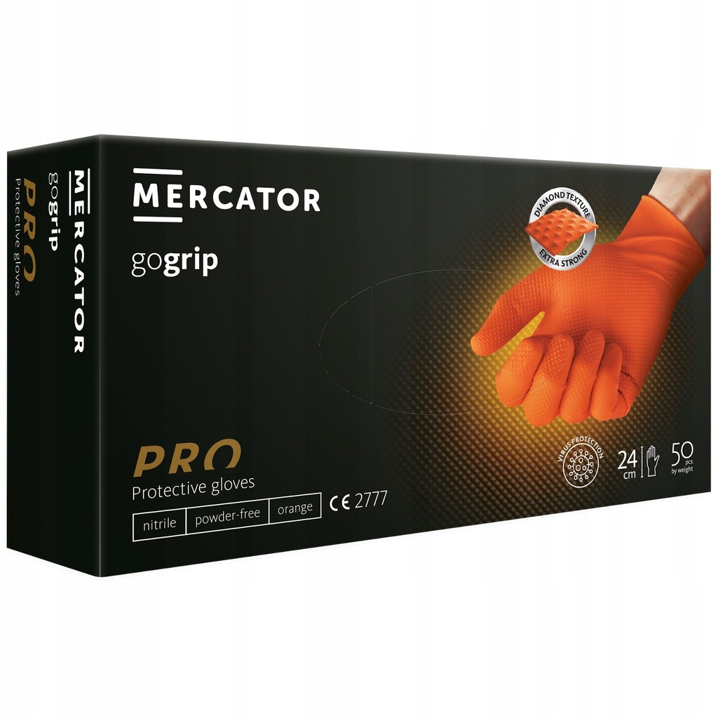 Rękawice Mercator Medical GOGRIP Orange rozmiar 8 - M 25 par