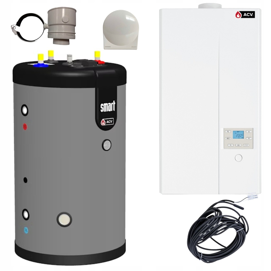 ACV Zestaw Ilea 12 Solo kocioł piec Smart E 130 bufor czujniki adapter