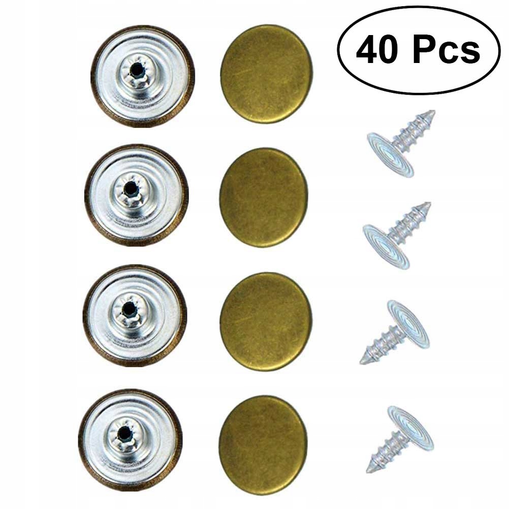 40 zestawów 17 mm Dżinsy Metalowy guzik Szybki nit