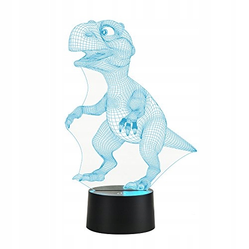 LAMPKA NOCNA DZIECIĘCA DINOZAUR LED 3D 7 KOLORÓW