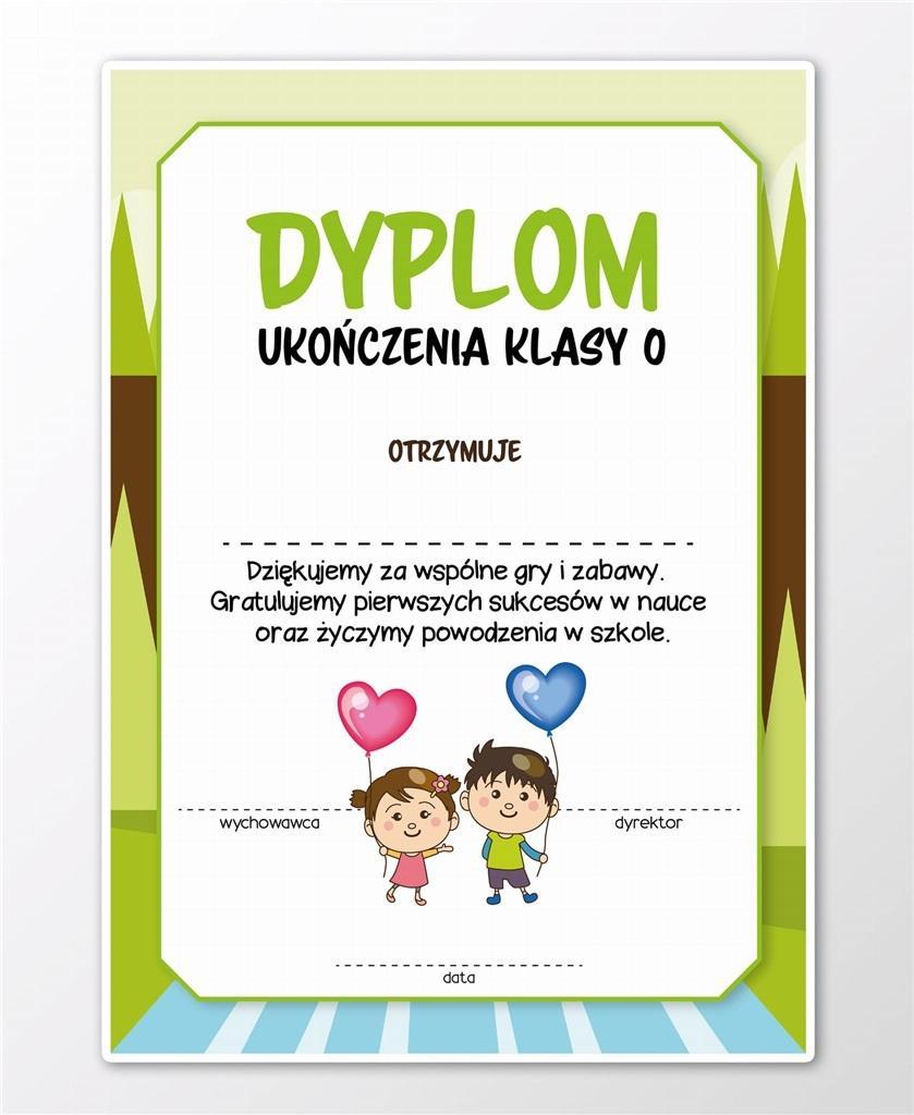 DYPLOM A4 UKOŃCZENIA ZERÓWKI 30SZT, LEARNHOW