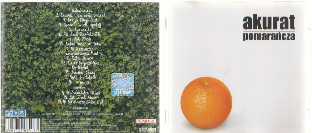 CD AKURAT - POMARAŃCZA 2006 LUBIE MÓWIĆ Z TOBĄ __
