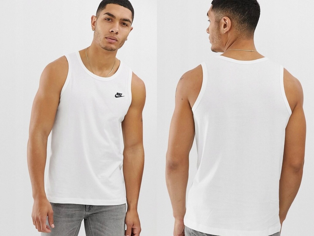 Nike - Club - Biały tank top z logo M