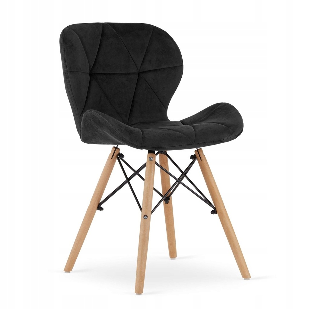 Krzesło LAGO Aksamit - czarne x 3