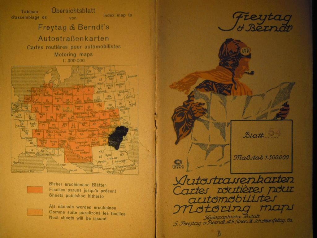 Mapa Târgu Mures 1930 Autostrassenkarten blatt 54