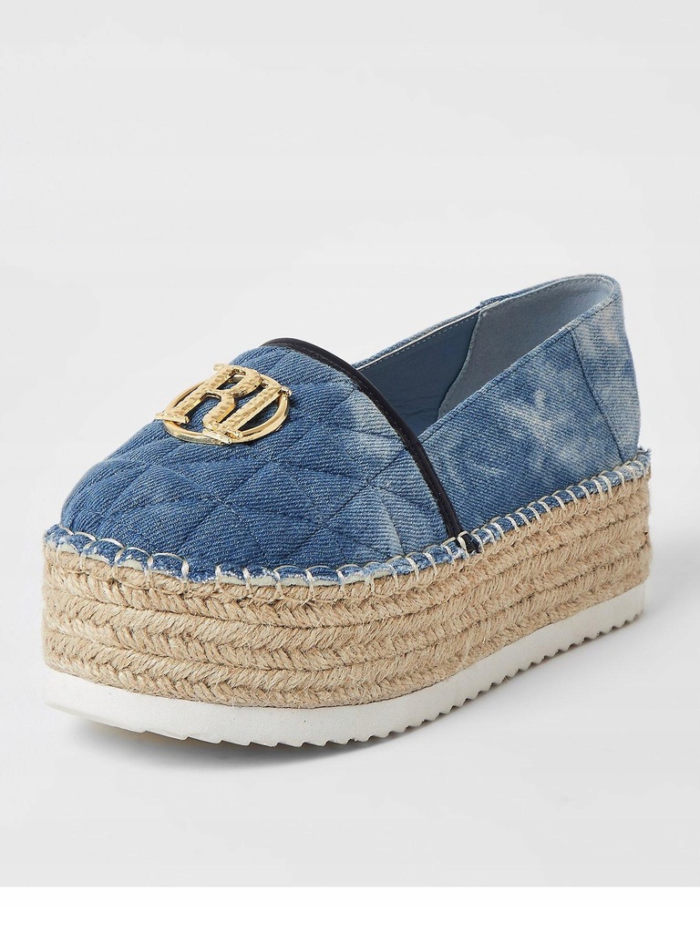 RIVER ISLAND JEANSOWE ESPADRYLE NA PLATFORMIE__39