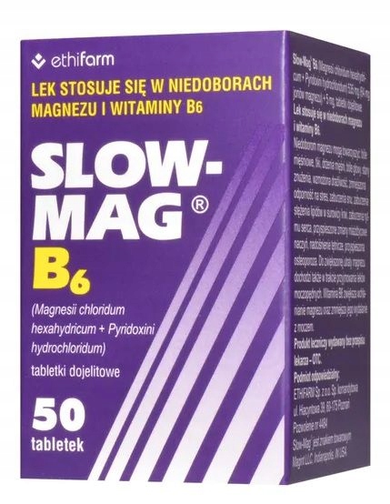 Slow-Mag B6 magnez + wit B6 50 tabletek dojelitowy