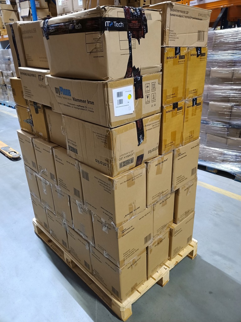 Paleta mix 17 Dmuchańce. ładowarki samochodowe, oświetlenie- ok 1300 szt