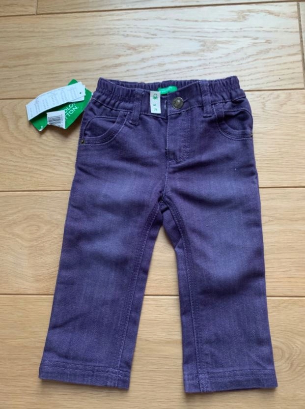 Nowe spodnie 74cm benetton dla dziewczynki jeans