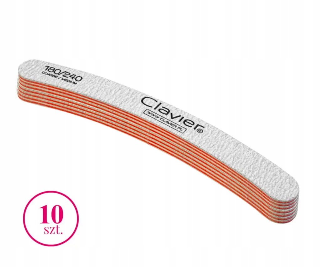 Clavier Pilnik do paznokci - manicure zebra Banan (10szt) - 180/240