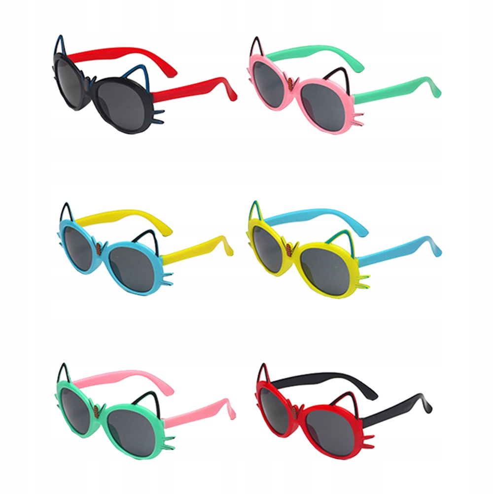 6 sztuk 80s Neon Party Okulary przeciwsłoneczne