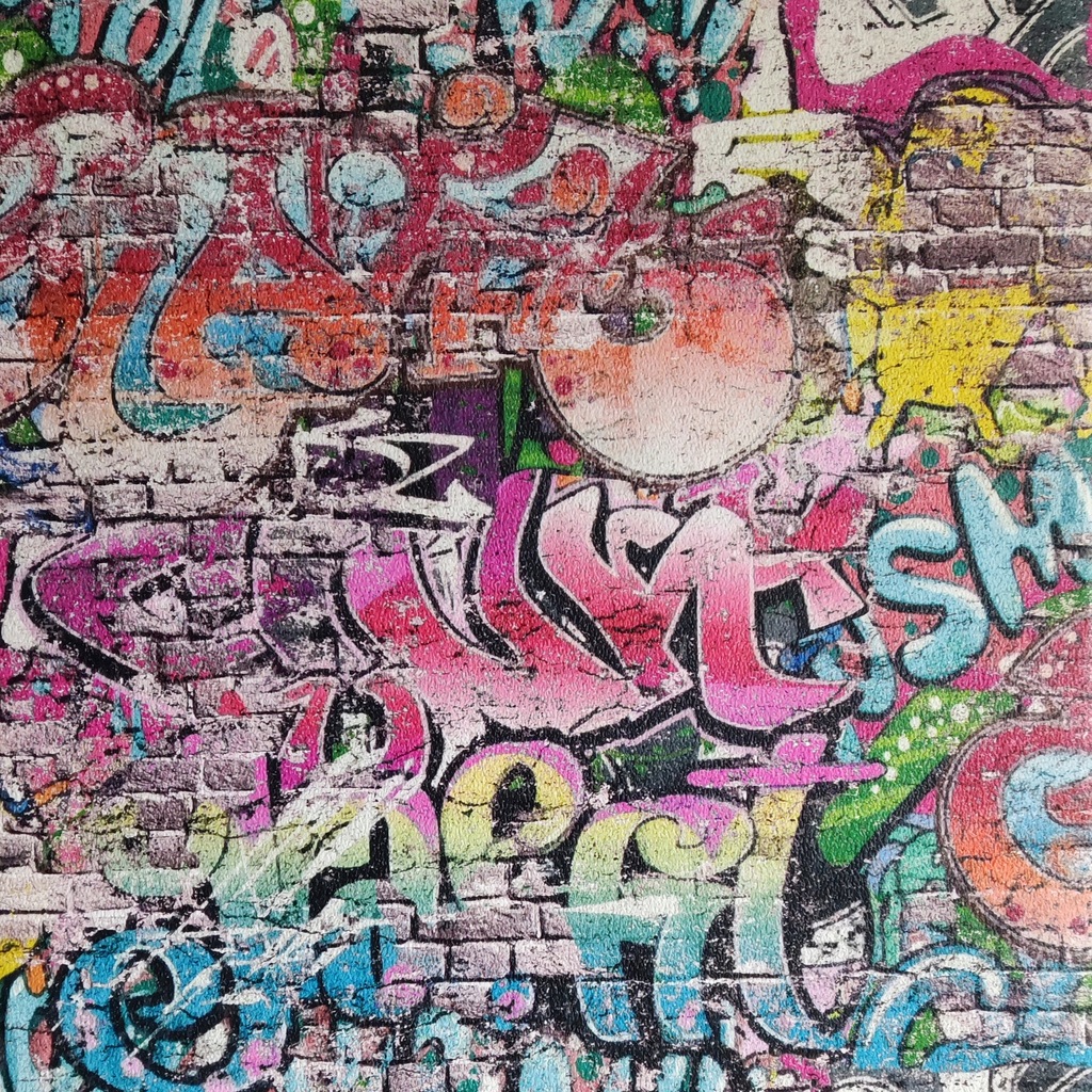 Tapeta młodzieżowa graffiti kolorowa papierowa