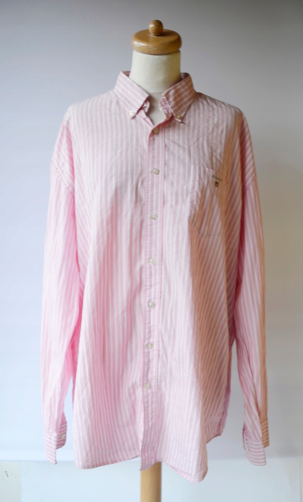 Koszula Gant Różowa Męska Paseczki 3XL Regular Fit