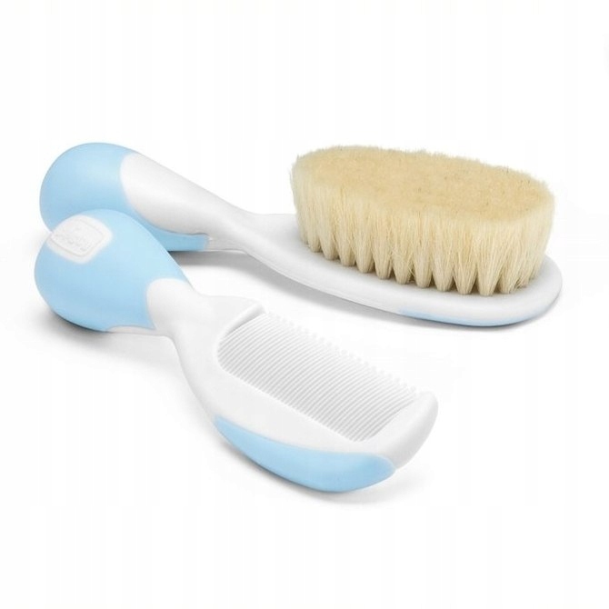 011933 SZCZOTKA+GRZEBIEŃ NATURALNE WŁOSIE NIEBIESKA