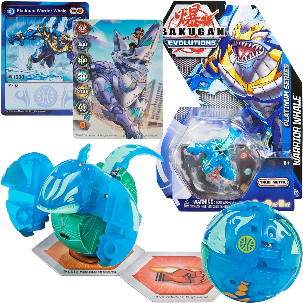 Figurina Bakugan Evolutions - Platinum Powerup, Warrior Whale, Nano
